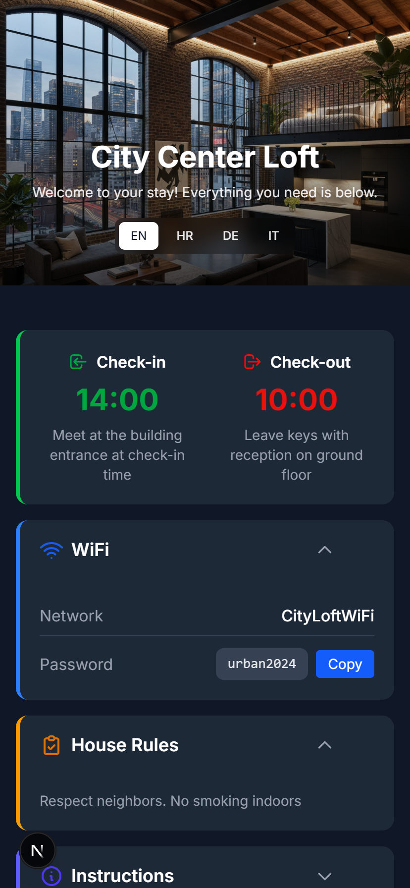 Guest page preview